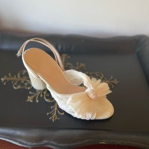 Loeffler Randall heels, worn once- original packaging. Pearl color size 7